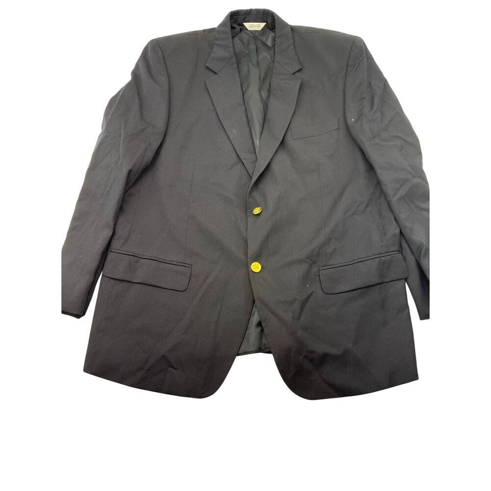 Joseph & Feiss International Navy Wool Blazer Gold Buttons 44R Made in Canada